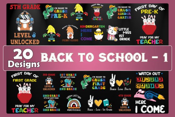 Back to School 1 Bundle 20 Designs