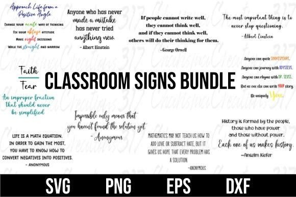 Back to School Classroom Signs Bundle: Graphics & Crafts for Branding