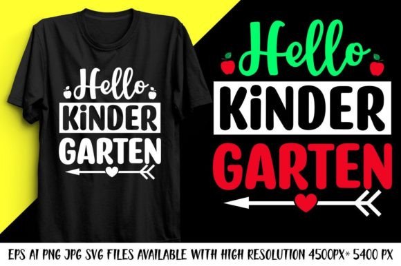 Back to School Hello Kinder Garten Tshir
