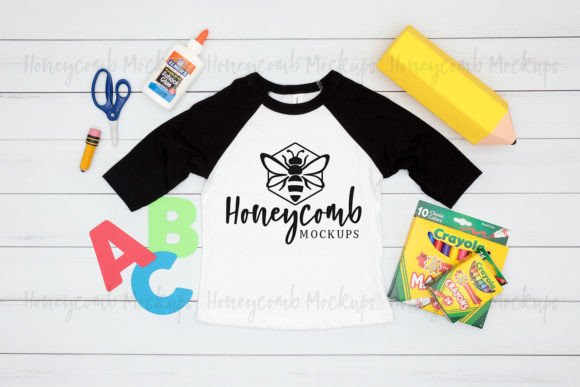 Back to School Mockup, Toddler Raglan Graphics