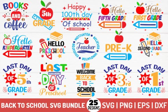 Back to School SVG Cut Files Bundle