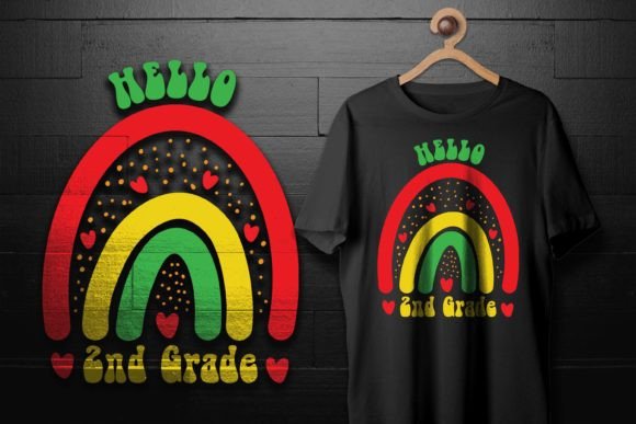 Hello 2nd Grade Rainbow Back to School Graphics