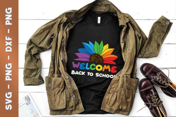 Welcome Back to School Sunflower Rainbow Graphics